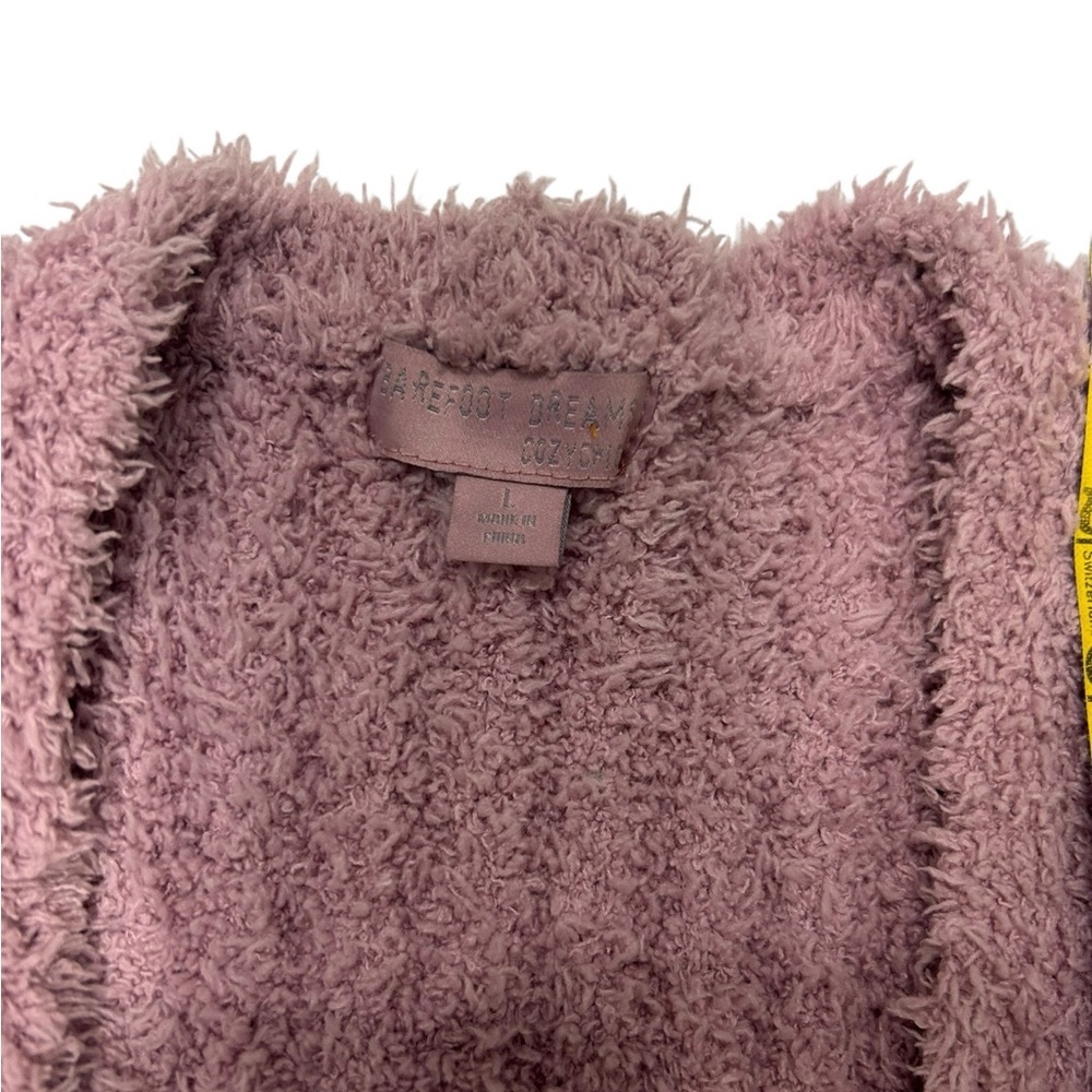 Barefoot Dreams CozyChic Plush Boardwalk Cardigan Mauve Purple Size Large - Picture 9 of 13